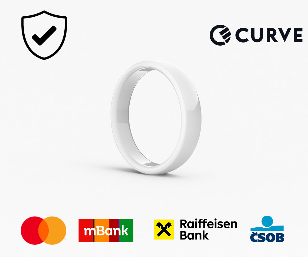 Carneo pay ring biely banky CZ
